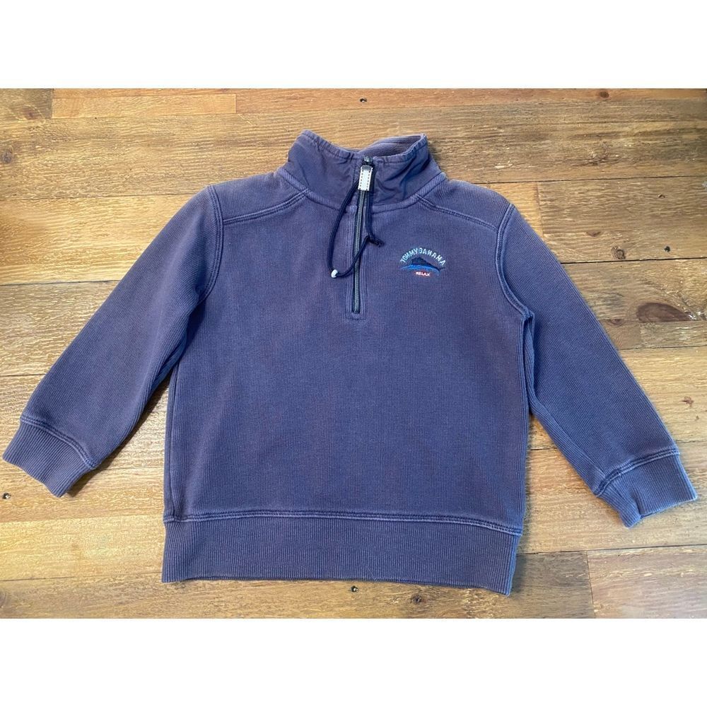 Tommy Bahama Relax boys toddler XS 2 vintage blue quarter zip sweater